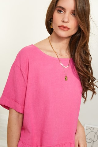 Top  - 100% lino - Fucsia