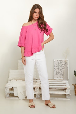 Top  - 100% lino - Fucsia