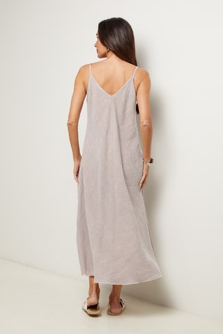 Abito a trapezio  - 100% lino - Cammello