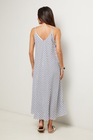 Abito a trapezio  - 100% lino - Navy