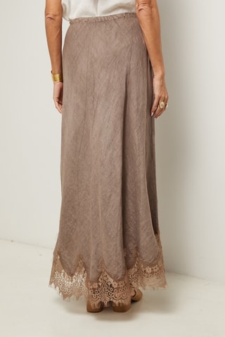 Gonna lunga  - 100% lino - Taupe