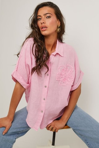 Camicia - 100% lino - Rosa
