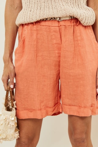 Shorts  - 100% lino - Corallo