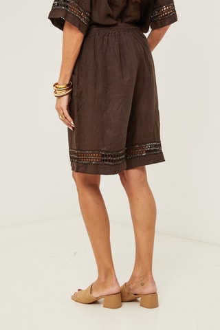 Shorts  - 100% lino - Marrone
