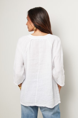 Blusa  - 100% lino - Bianco