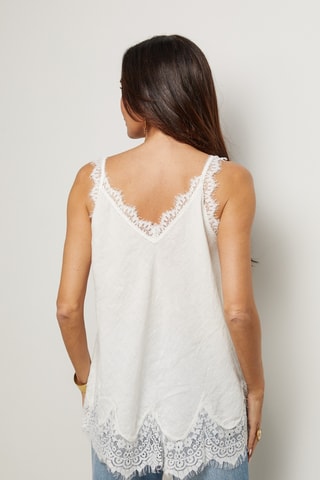 Top  - 100% lino - Bianco