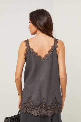 Top  - 100% lino - Marrone