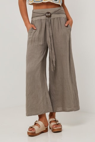 Pantaloni  - 100% lino - Taupe