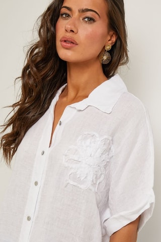 Camicia - 100% lino - Bianco