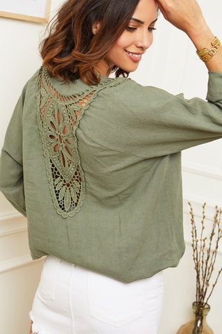 Camicia - 100% lino - Kaki