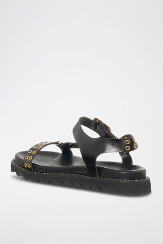 Sandali in pelle - Nero e dorato