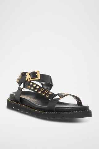 Sandali in pelle - Nero e dorato