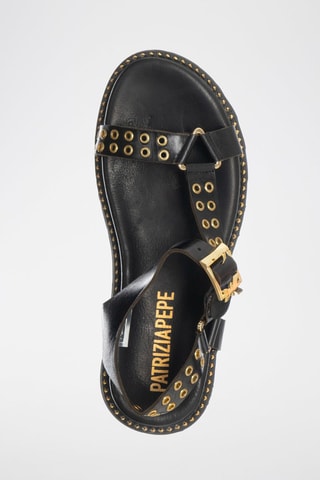 Sandali in pelle - Nero e dorato