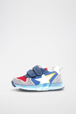 Sneakers in pelle Althidon - Bianco, rosso, blu e grigio