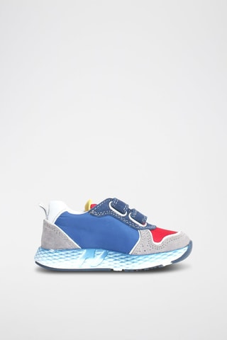 Sneakers in pelle Althidon - Bianco, rosso, blu e grigio