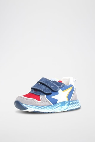 Sneakers in pelle Althidon - Bianco, rosso, blu e grigio