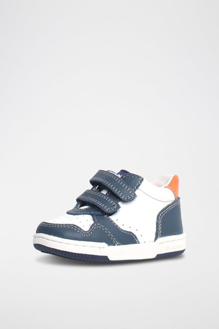 Sneakers in pelle Bounce - Bianco, blu e arancione