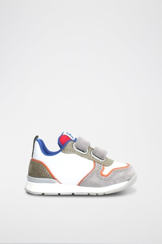 Sneakers in pelle Hack - Bianco, verde, arancione e grigio