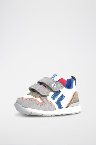 Sneakers in pelle Hack - Bianco, verde, arancione e grigio