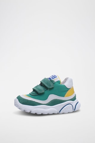Sneakers in pelle Amantea - Bianco, verde e giallo