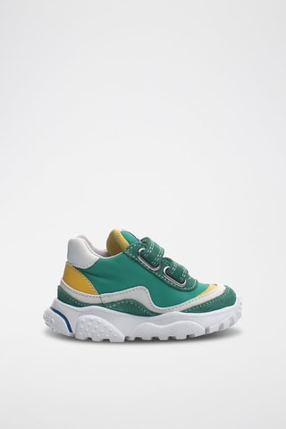 Sneakers in pelle Amantea - Bianco, verde e giallo