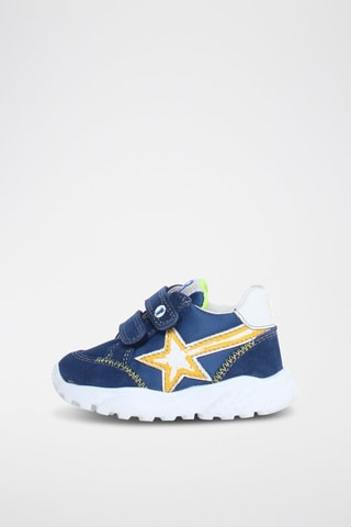 Sneakers in pelle Amantea - Bianco, blu e giallo