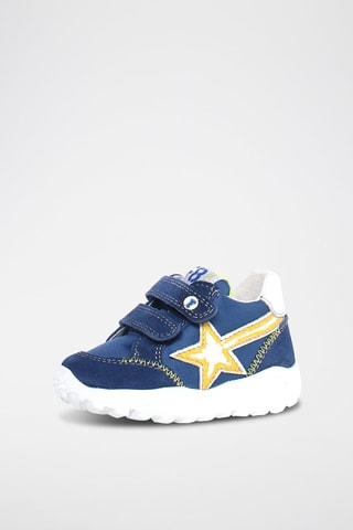 Sneakers in pelle Amantea - Bianco, blu e giallo
