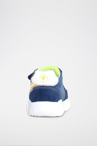 Sneakers in pelle Amantea - Bianco, blu e giallo