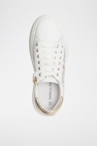 Sneakers platform in pelle - Bianco e grigio