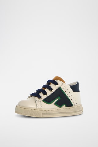 Sneakers in pelle - Bianco e arancione