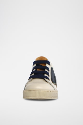 Sneakers in pelle - Bianco e arancione