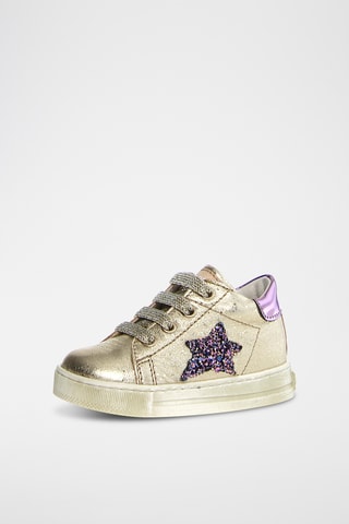 Sneakers in pelle - Argentato e rosa