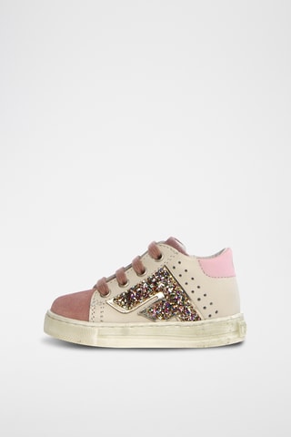 Sneakers in pelle - Bianco e rosa