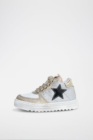 Sneakers alte Hess - Bianco, nero, dorato e grigio