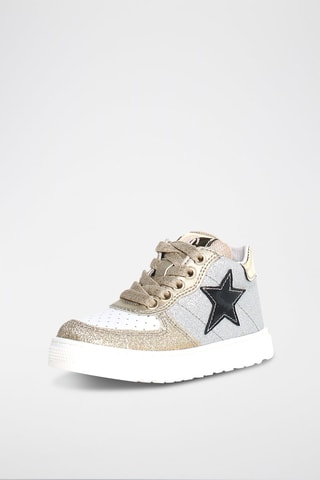 Sneakers alte Hess - Bianco, nero, dorato e grigio