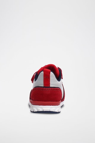 Sneakers in pelle scamosciata - Rosso e grigio