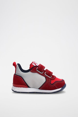 Sneakers in pelle scamosciata - Rosso e grigio