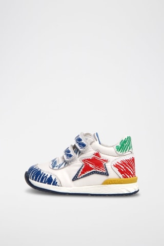 Sneakers in pelle - Bianco e blu