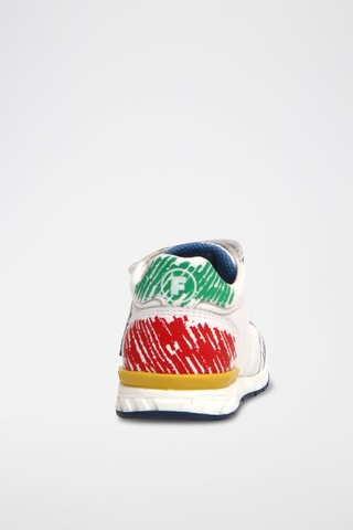 Sneakers in pelle - Bianco e blu