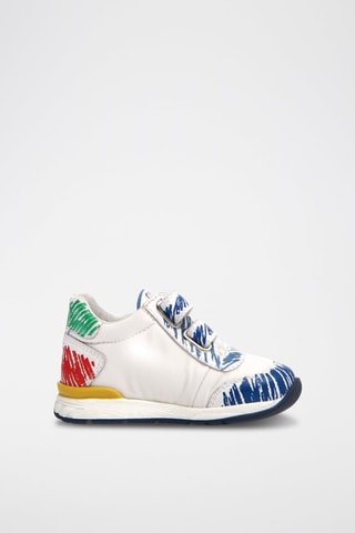 Sneakers in pelle - Bianco e blu