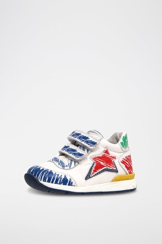 Sneakers in pelle - Bianco e blu