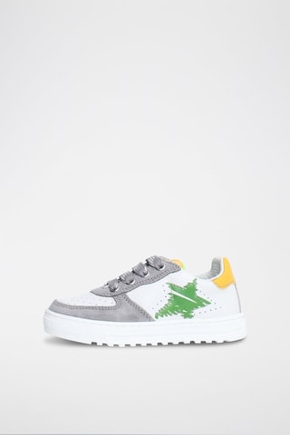 Sneakers in pelle Hess - Bianco, giallo e grigio