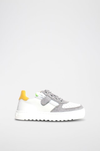 Sneakers in pelle Hess - Bianco, giallo e grigio