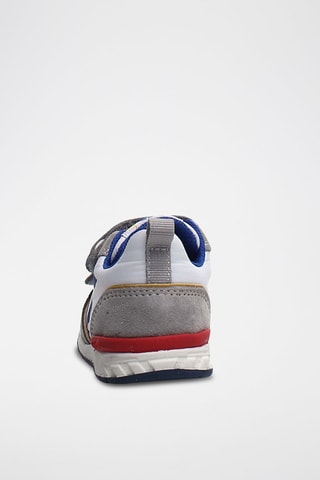 Sneakers in pelle scamosciata di vitello Hack - Bianco, blu e grigio