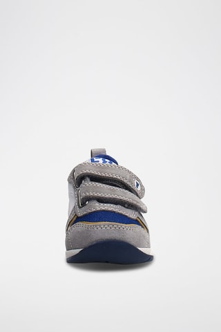 Sneakers in pelle scamosciata di vitello Hack - Bianco, blu e grigio
