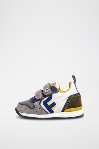 Sneakers in pelle scamosciata - Bianco e grigio