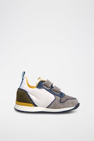 Sneakers in pelle scamosciata - Bianco e grigio