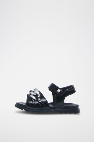 Sandali in pelle Heet - Nero e argentato