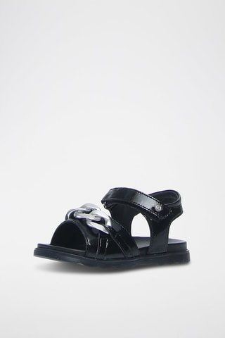 Sandali in pelle Heet - Nero e argentato