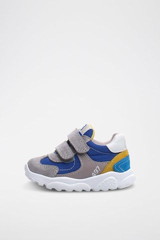 Sneakers in pelle di vitello - Blu e grigio